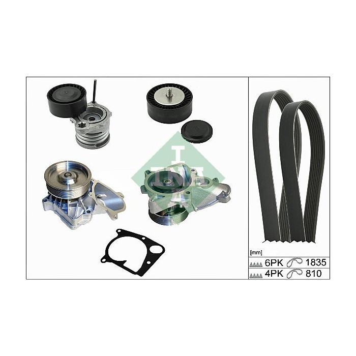 INA Wasserpumpe + Keilrippenriemensatz 529011230