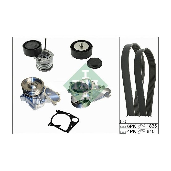 INA Wasserpumpe + Keilrippenriemensatz 529011230