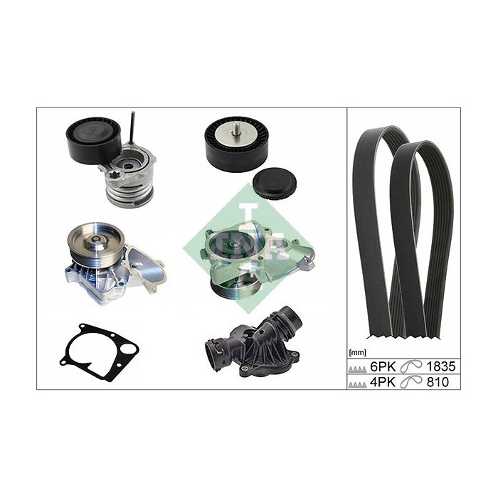 INA Wasserpumpe + Keilrippenriemensatz 529011231