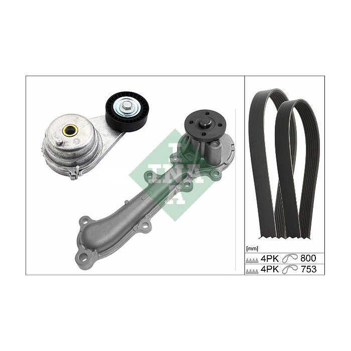 INA Wasserpumpe + Keilrippenriemensatz 529012130