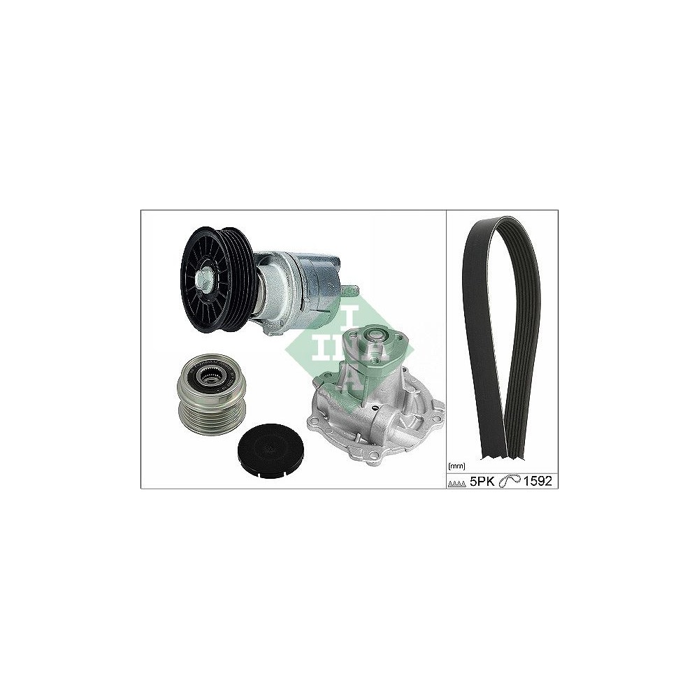 INA Wasserpumpe + Keilrippenriemensatz 529016130