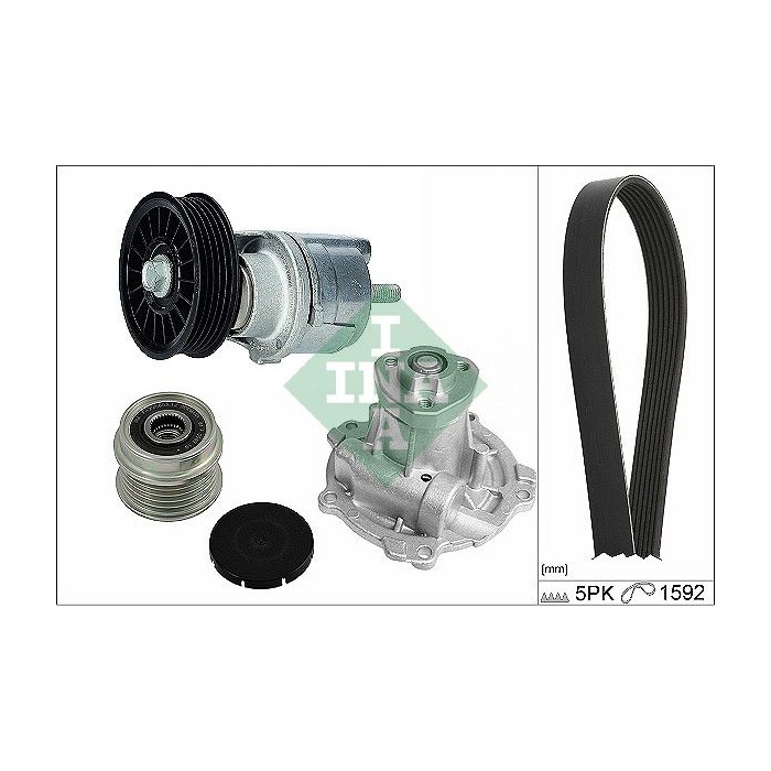 INA Wasserpumpe + Keilrippenriemensatz 529016130