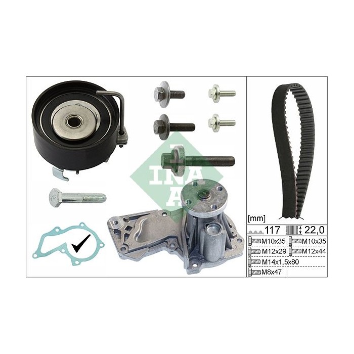 INA Wasserpumpe + Zahnriemensatz 530049530